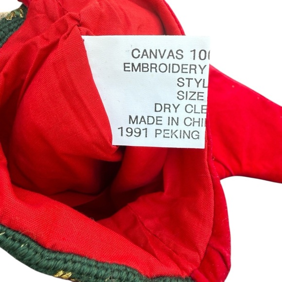 Needlepoint Stocking Christmas L Santa Smoking Imperial Elegance Peking Holly 19 - Picture 6 of 12